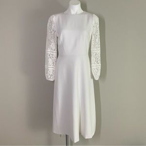[NWT] Lauren Ralph Lauren Lace-Sleeve Crepe Dress - Size 6